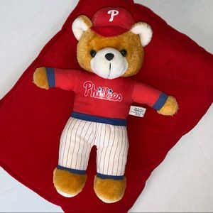 NWOT ‘90s MLB Phillies Play by Play teddy bear